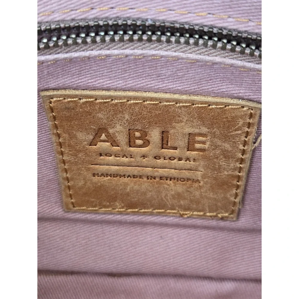 Able Crossbody Bag Leather Camel Distressed Purse Handmade‎